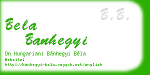 bela banhegyi business card
