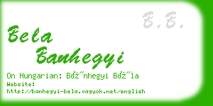 bela banhegyi business card